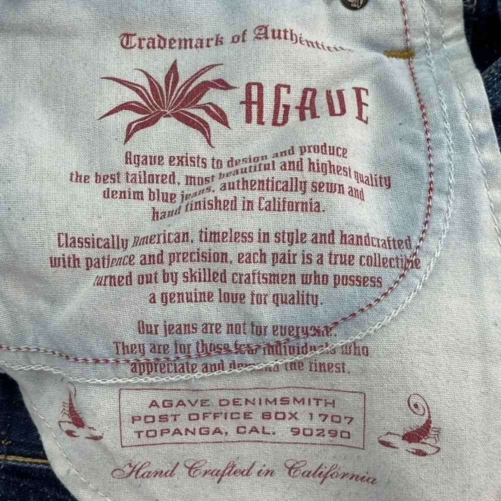 AGAVE DENIMSMITH The Maverick Men's Jeans‎ Classic Fit Straight Cut Blue 32x31.5